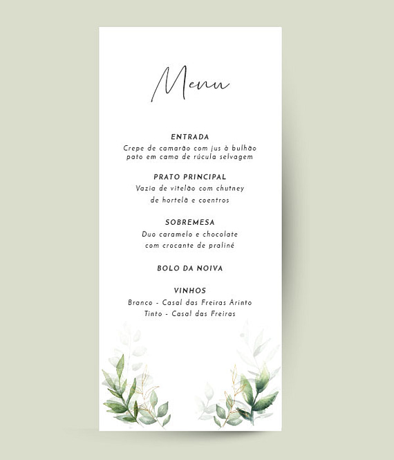 Menu Greenery