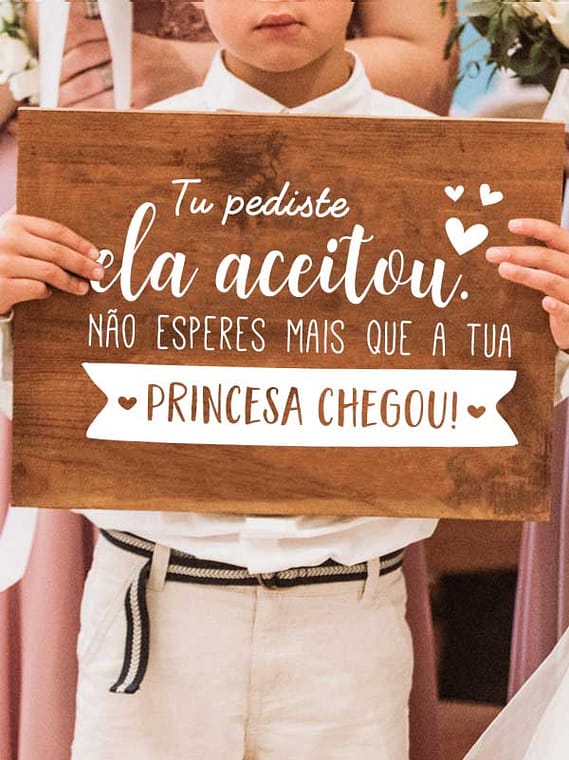 Placa de madeira Princesa